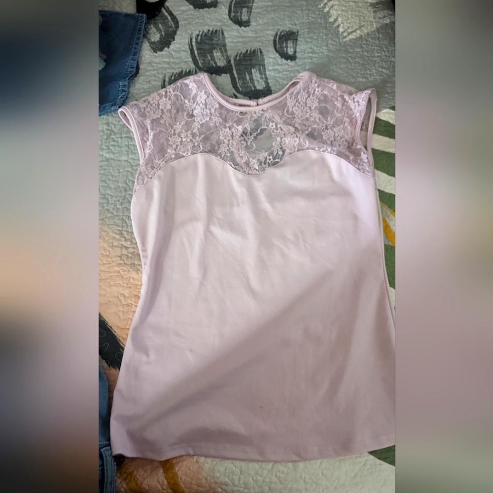 Pink lace blouse